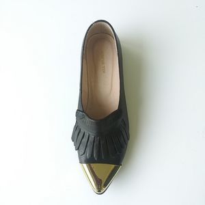 All Black Metal Cap-Toe Loafer
